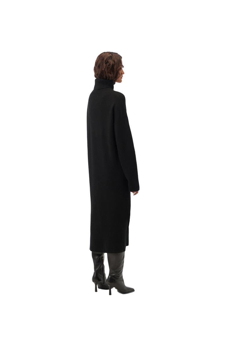 GOBI Mongolian Cashmere Cashmere Turtleneck Dress, Alternate, color, Black
