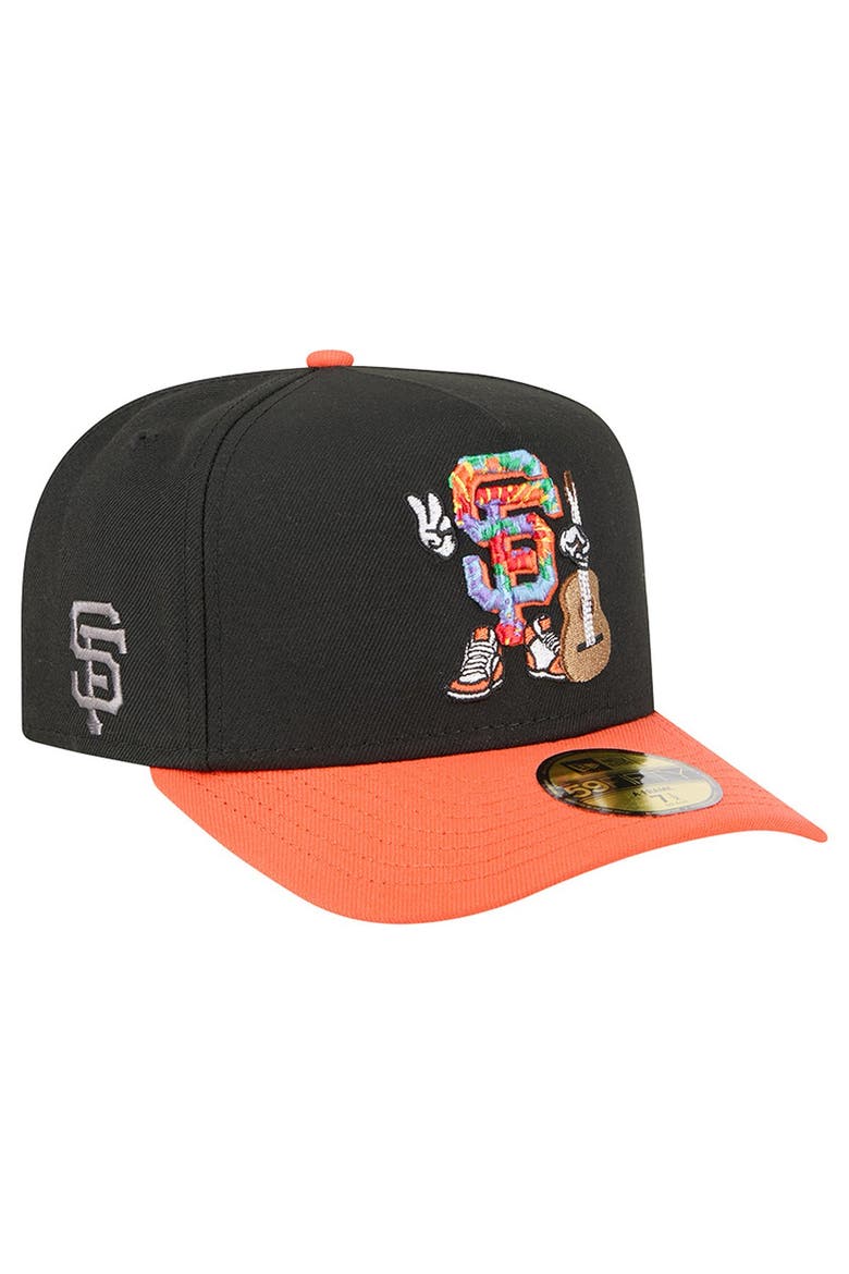 Men's New Era Black/Orange San Francisco Giants Cartoon A-Frame 59FIFTY Fitted Hat, Main, color, Black
