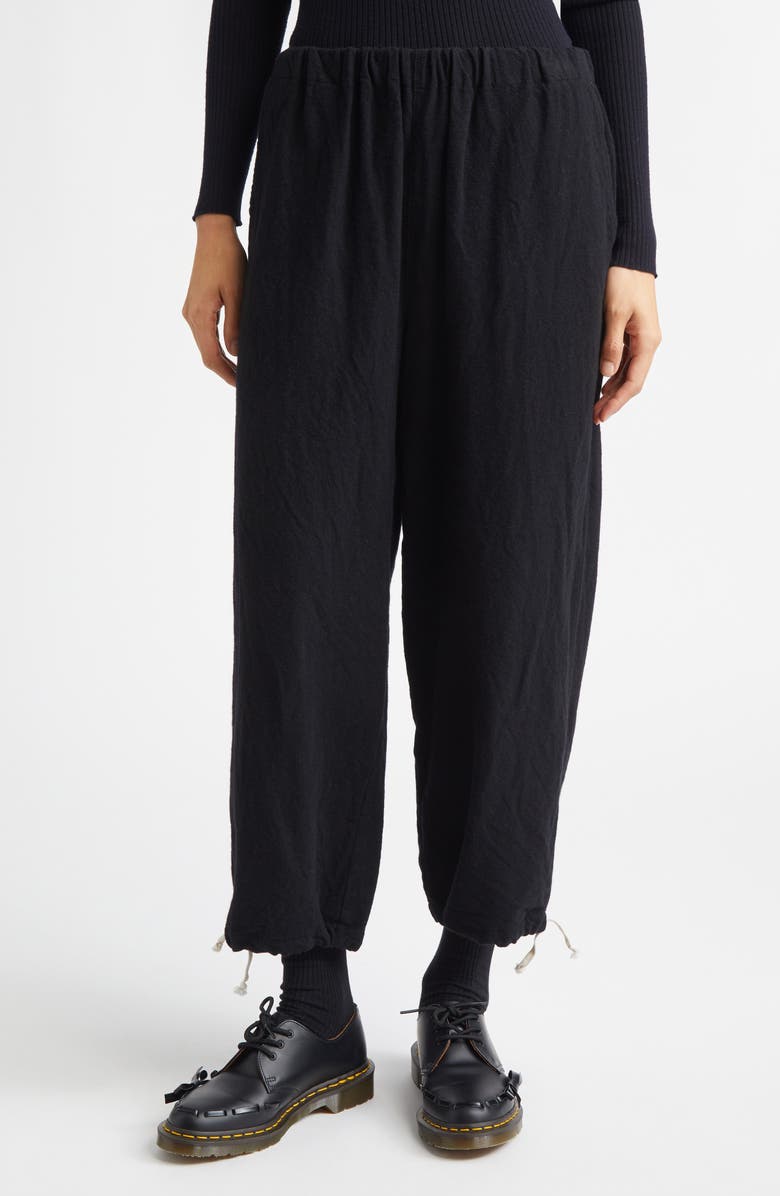 Tao Comme des Garçons Yarn Dyed Wool Serge Straight Leg Pants, Main, color, Black