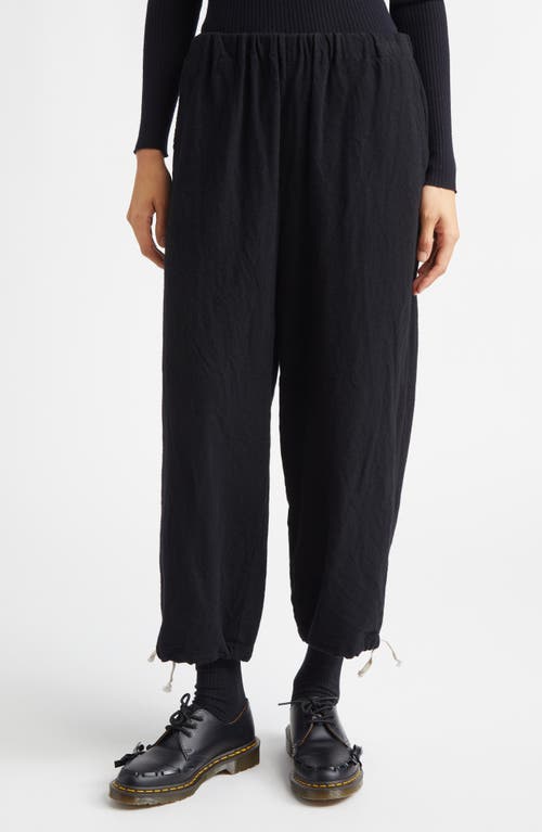 Tao Comme Des Garçons Yarn Dyed Wool Serge Straight Leg Pants In Black