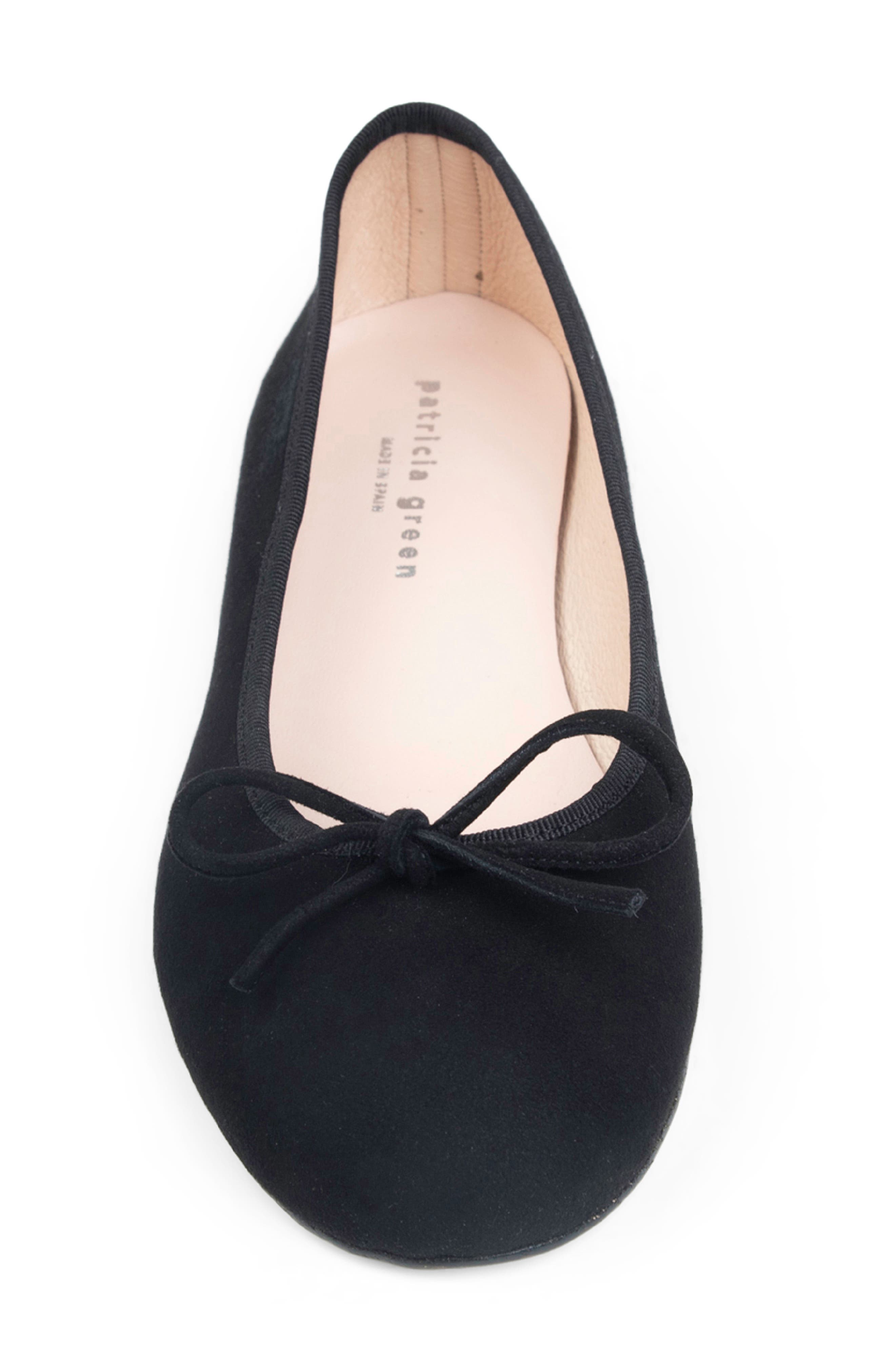 patricia green Skim Ballerina Flat, Alternate, color, Black Suede