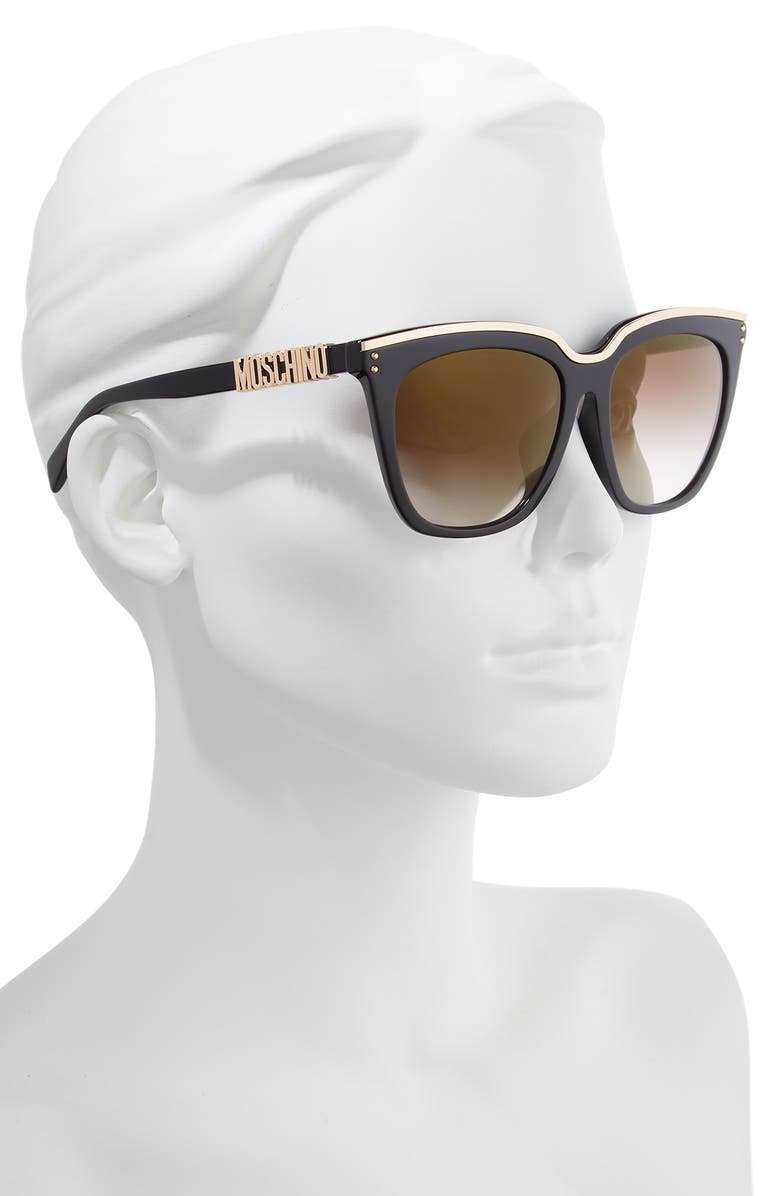 Moschino 55mm Special Fit Mirrored Cat Eye Sunglasses, Alternate, color, 