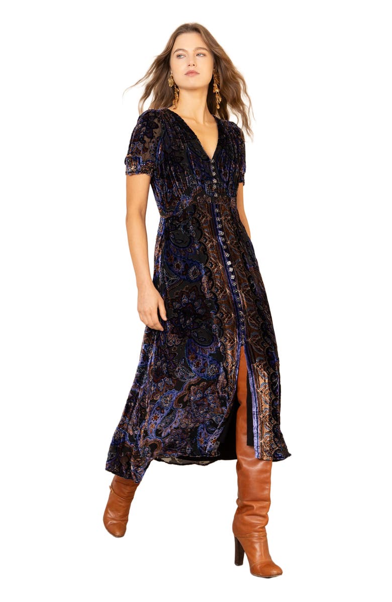 Hale Bob Paisleigh Velvet Dress, Alternate, color, 