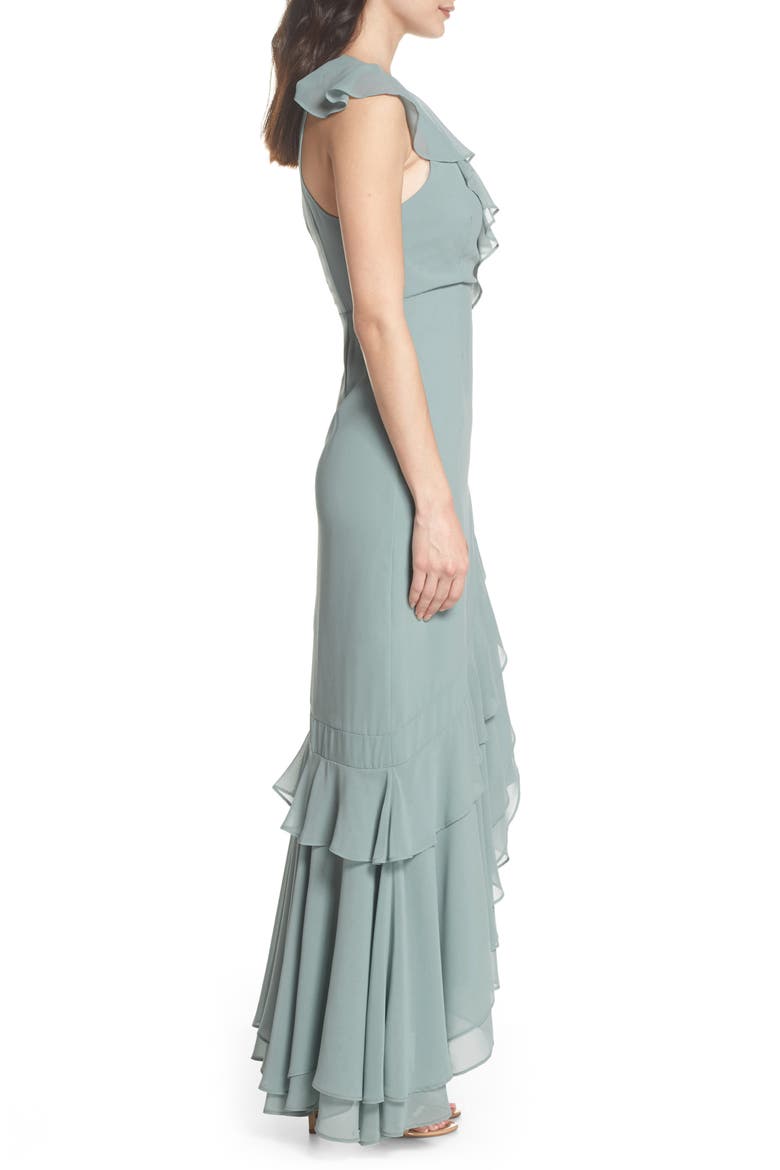 C/MEO Be About You Ruffle Gown, Alternate, color, SAGE