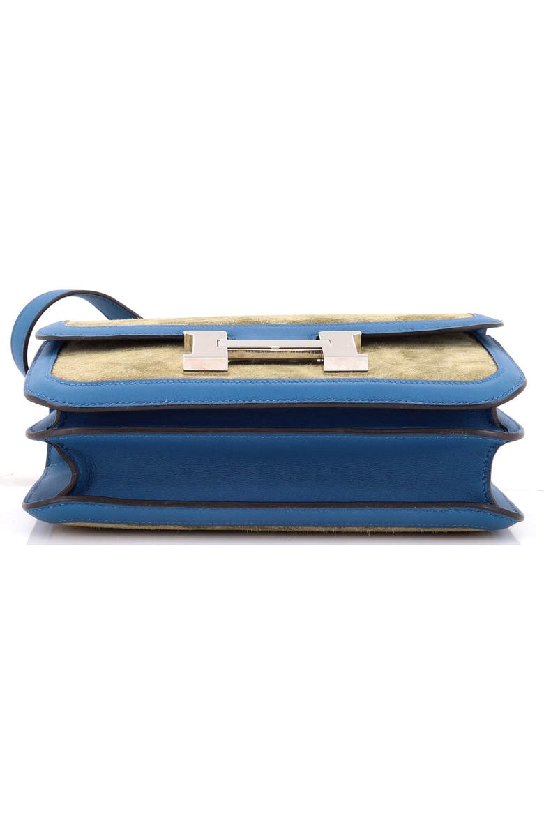 Pre-Owned Hermes Constance Bag Doblis Suede with Swift 23, Alternate, color, Bleu De Galice
