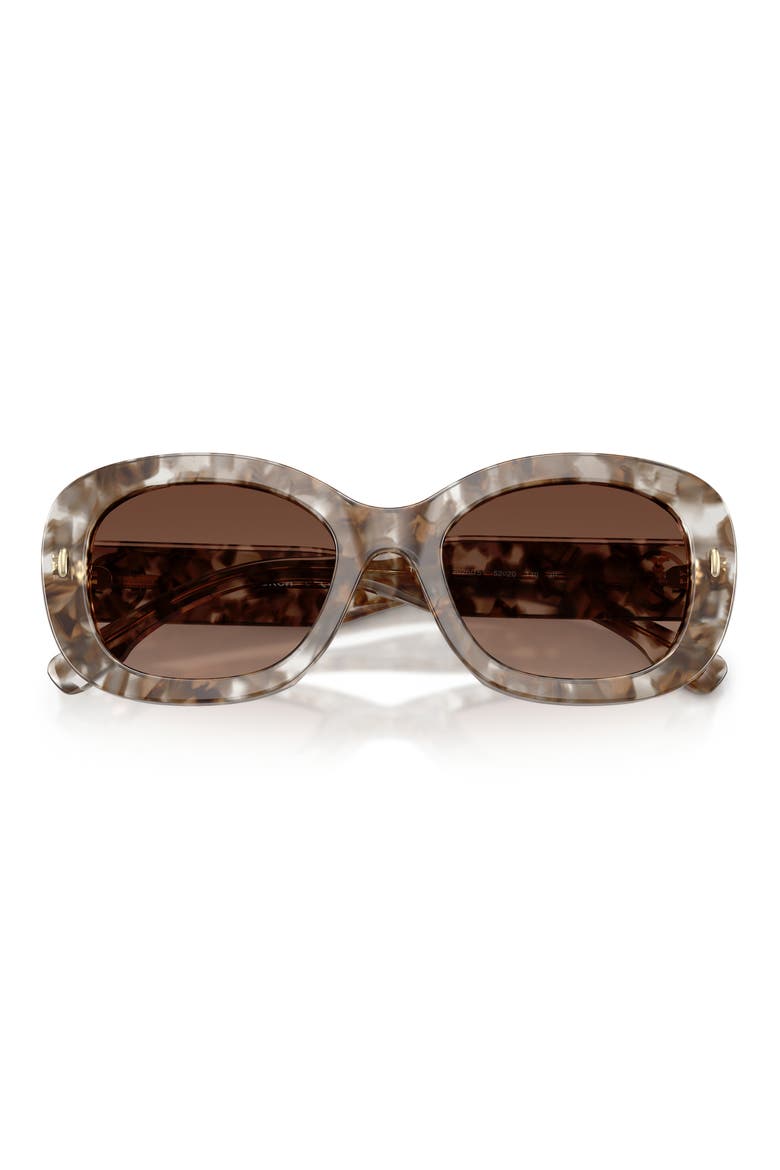 52mm Polarized Oval Sunglasses, Alternate, color, TRANSPARENT BROWN TORTOISE