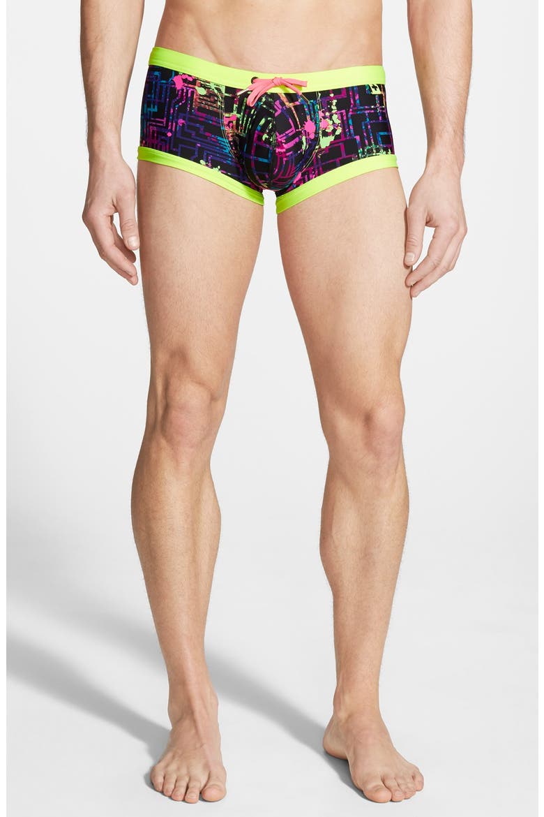 'Nano Fit' Swim Briefs, Main, color, BLACK/ MULTI