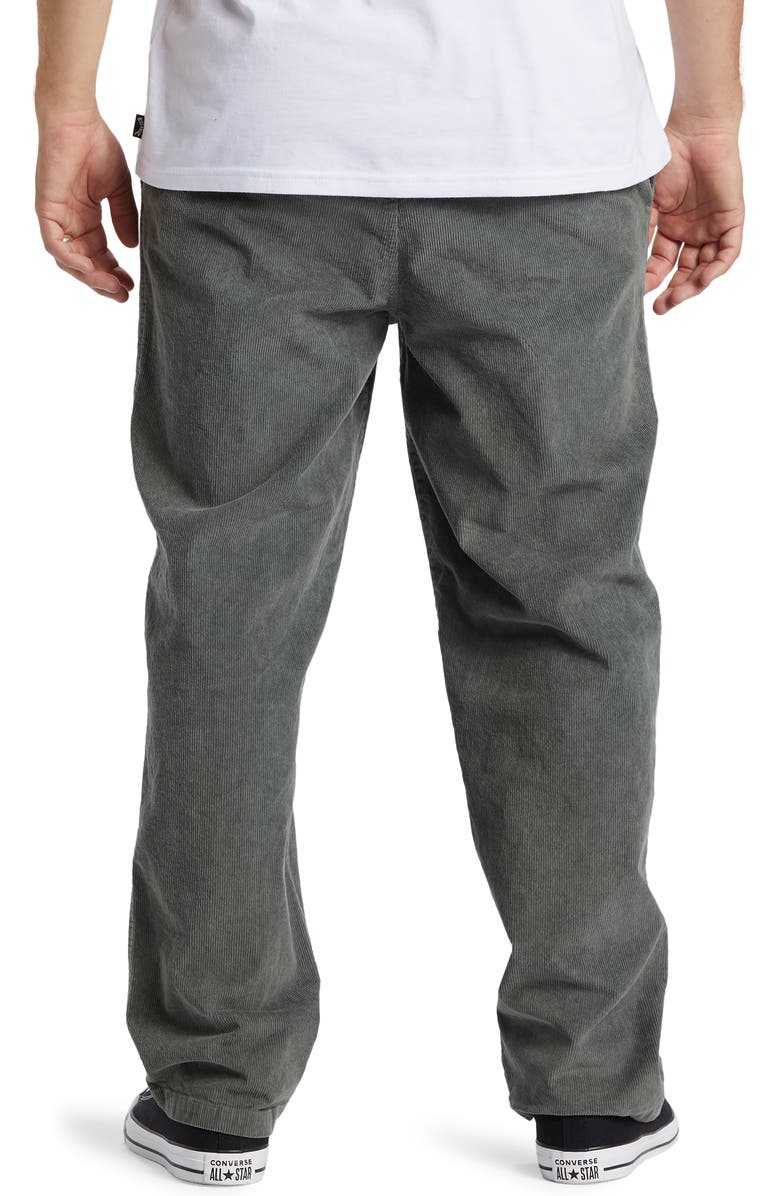 Billabong Larry Relaxed Straight Leg Corduroy Drawstring Pants, Alternate, color, Slate Green