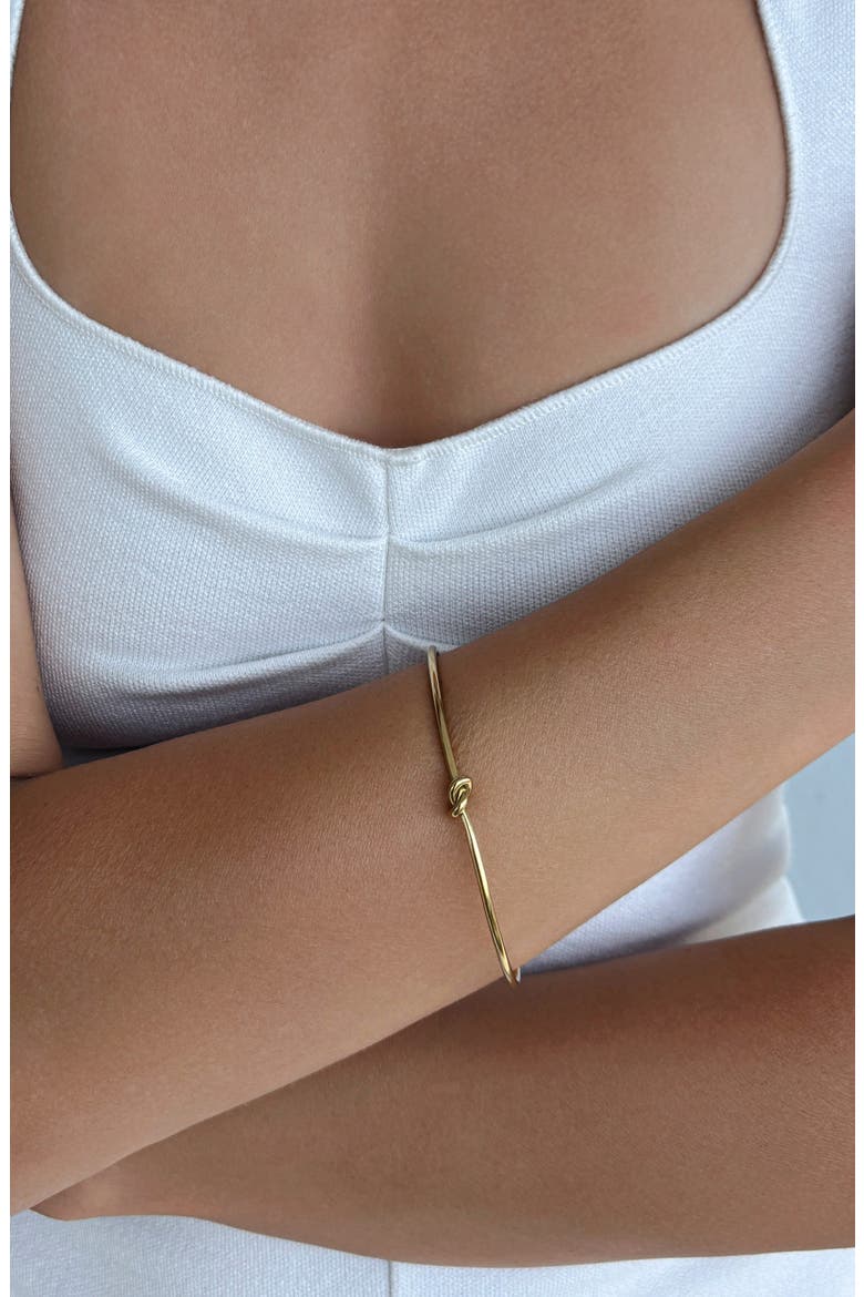 18K Gold Plated Twisted Knot Bracelet, Alternate, color, GOLD