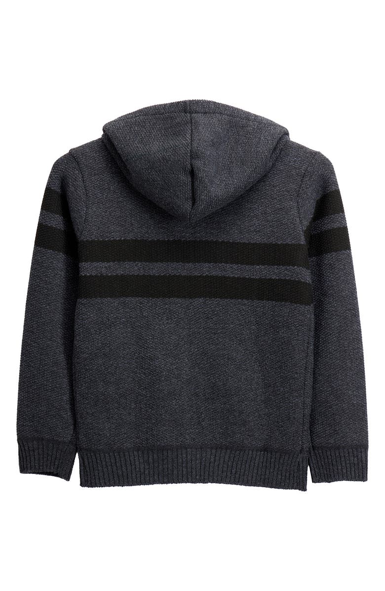 XRAY Kids' Stripe Full Zip Hoodie, Alternate, color, Charcoal/Black