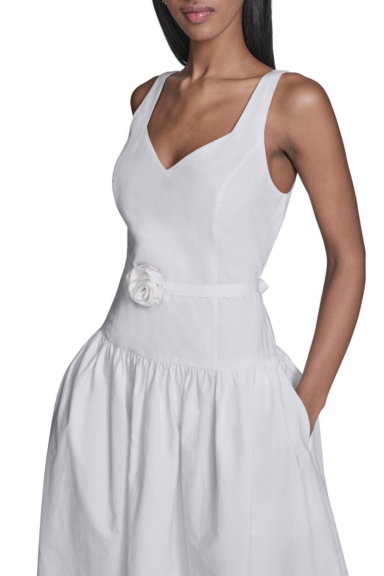 Poplin Midi Sundress, Alternate, color, SOFT WHITE