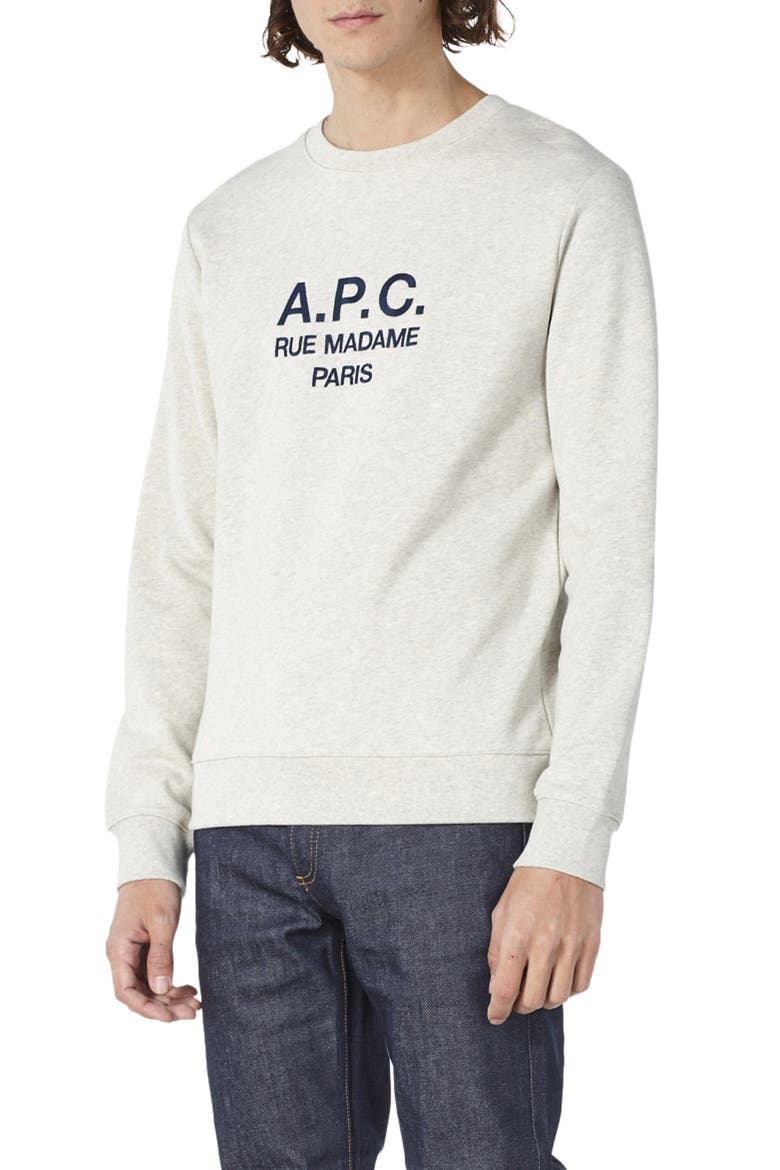 Rufus Crewneck Sweatshirt, Main, color, PAA HEATHERED ECRU
