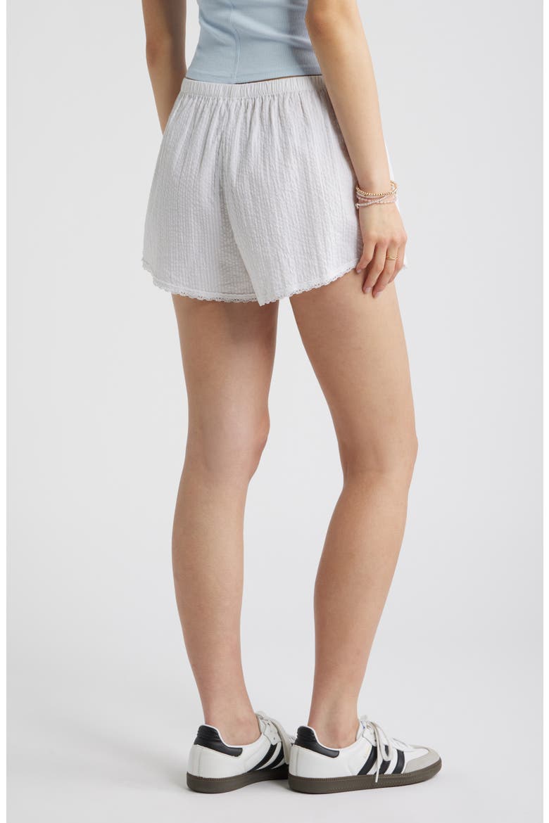 Cotton Seersucker Boxer Shorts, Alternate, color, WHITE