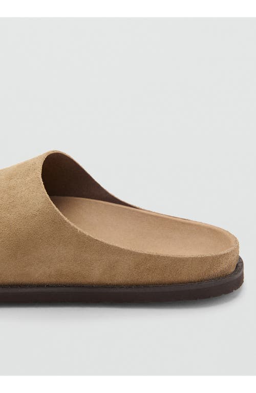 Mango Suede Clog In Beige