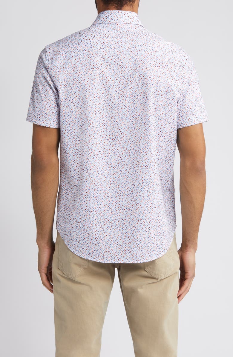Bugatchi Miles OoohCotton<sup>®</sup> Short Sleeve Button-Up Shirt, Alternate, color, 