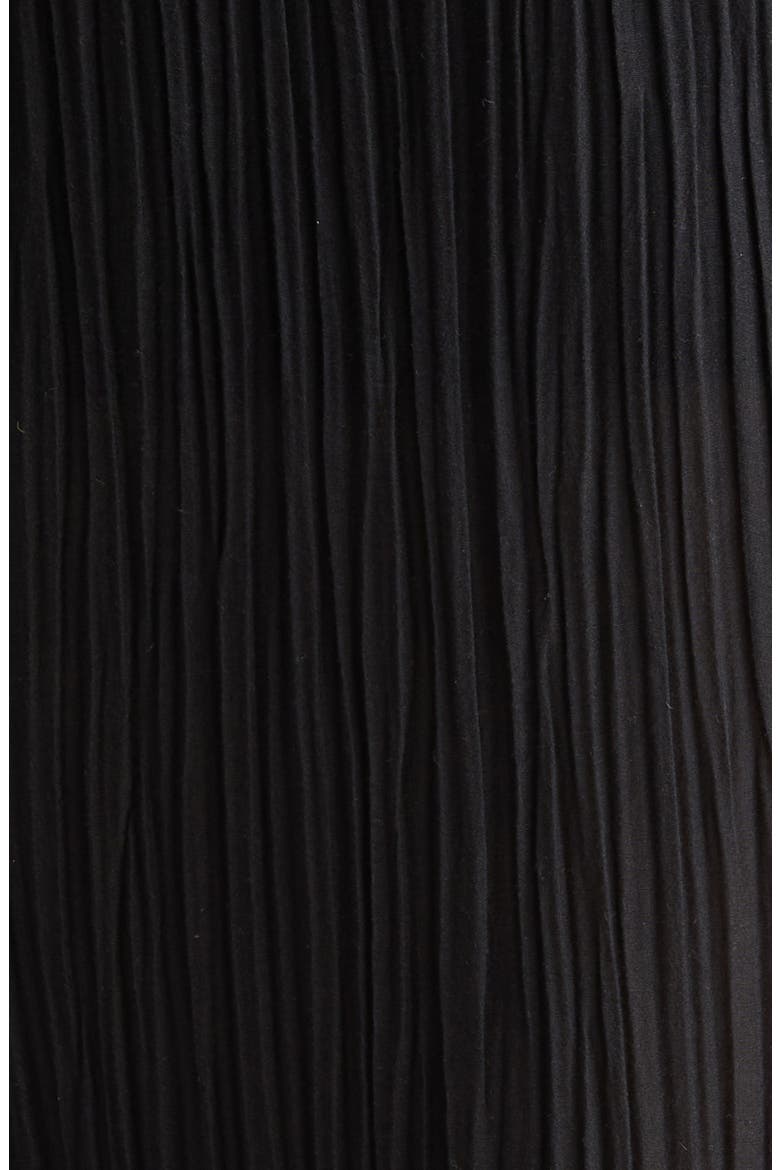 Parchment Pleated Cotton & Silk Pants, Alternate, color, BLACK