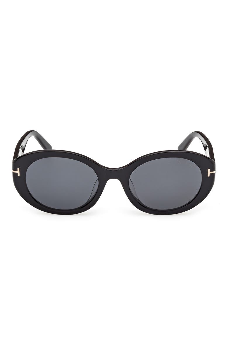 Jasmin 54mm Oval Sunglasses, Main, color, SHINY BLACK / SMOKE