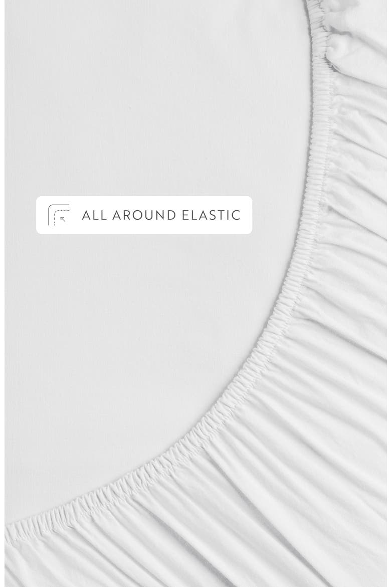 Solid Cotton Percale Sheet Set, Alternate, color, WHITE
