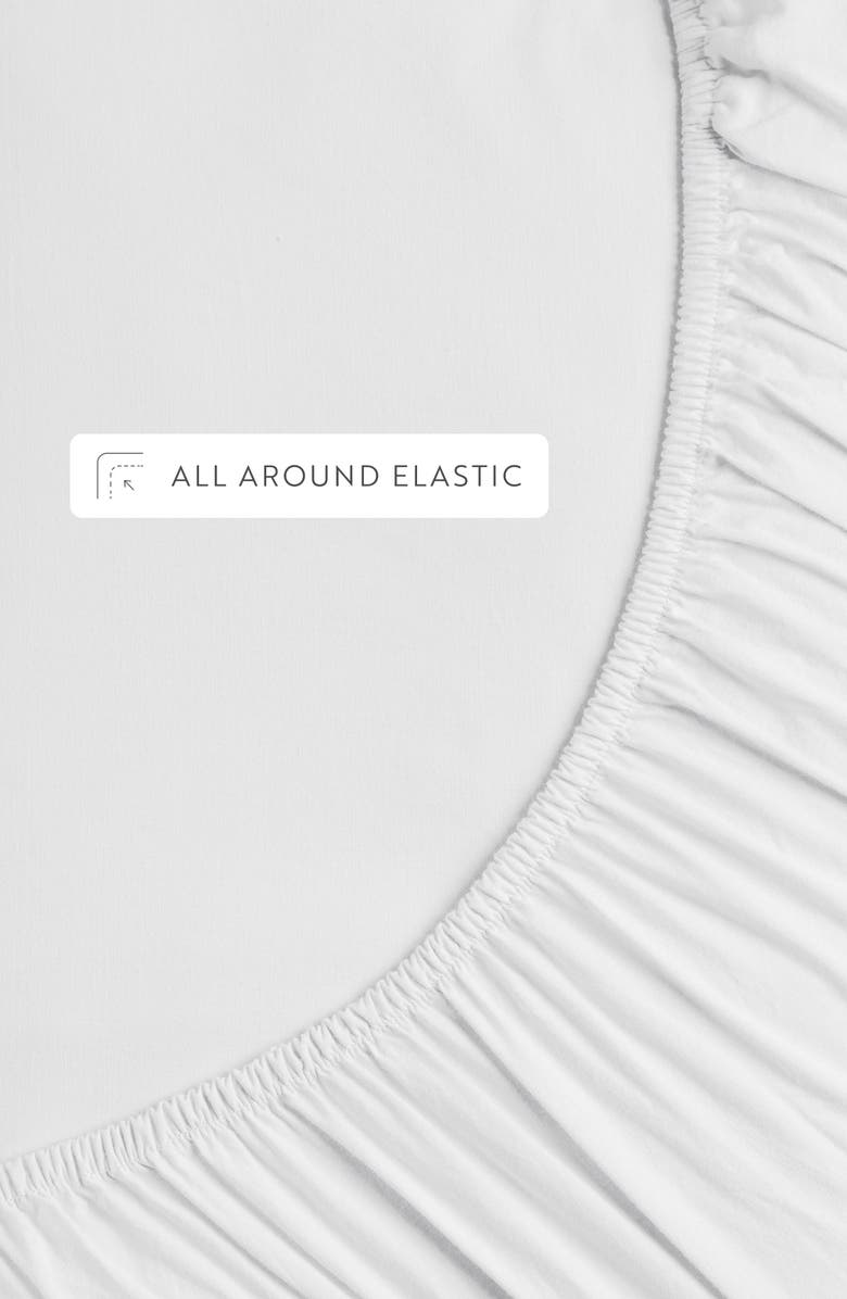 HOMESPUN Solid Cotton Percale Sheet Set, Alternate, color, White