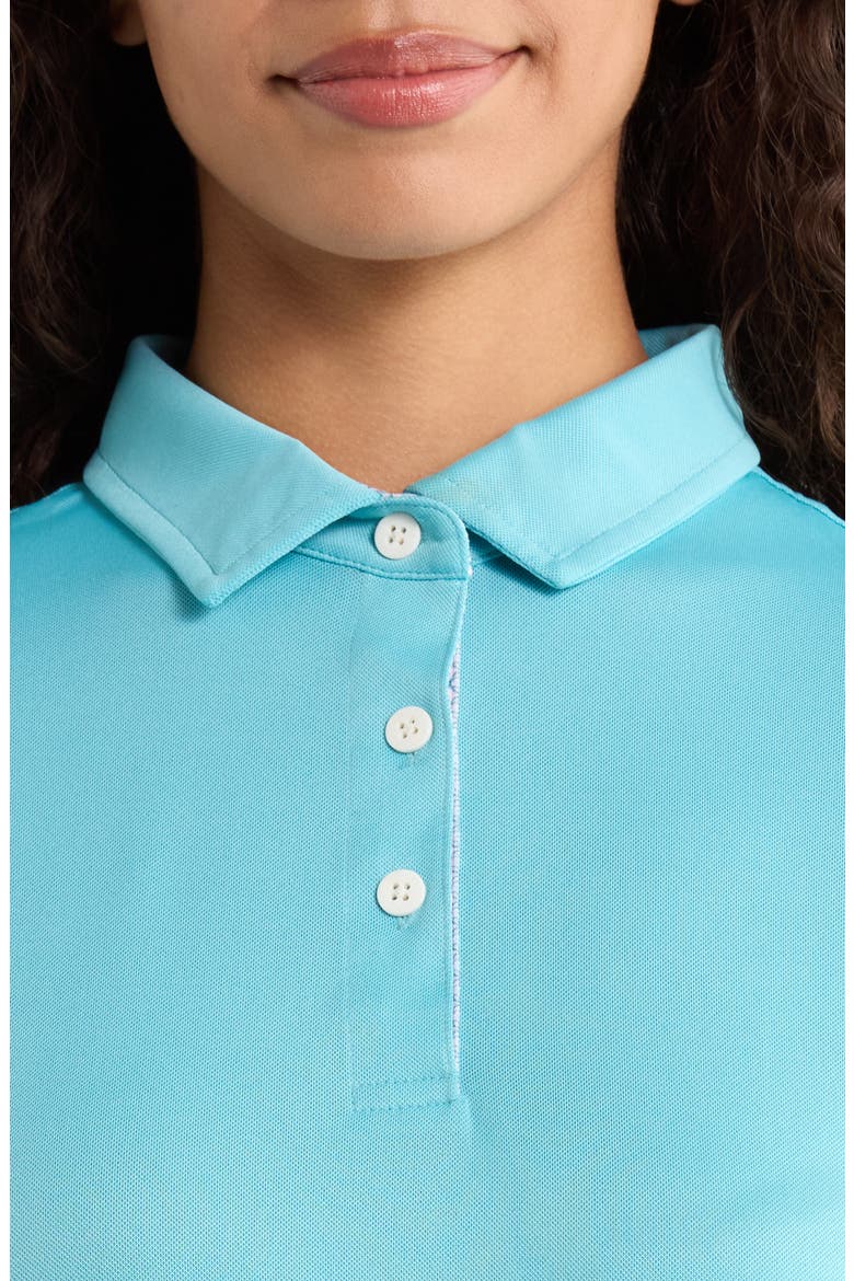 Kaia Pique Half Placket Polo, Alternate, color, AQUA