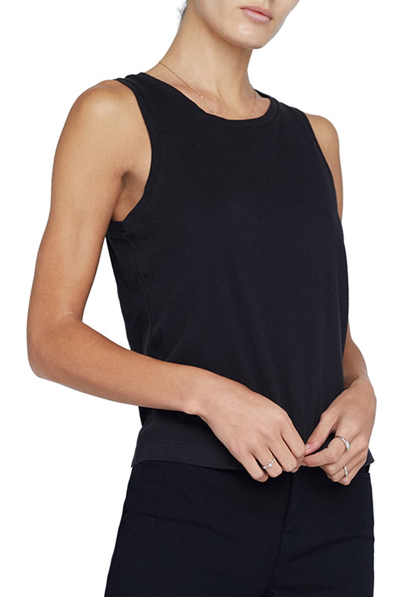 Mikaela Organic Cotton Tank, Alternate, color, BLACK