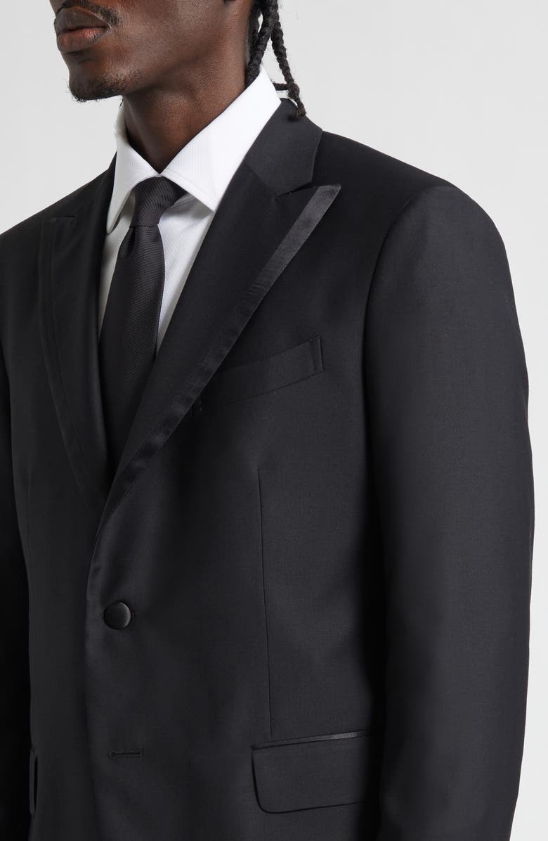 Boglioli Stretch Wool Tuxedo, Alternate, color, Black