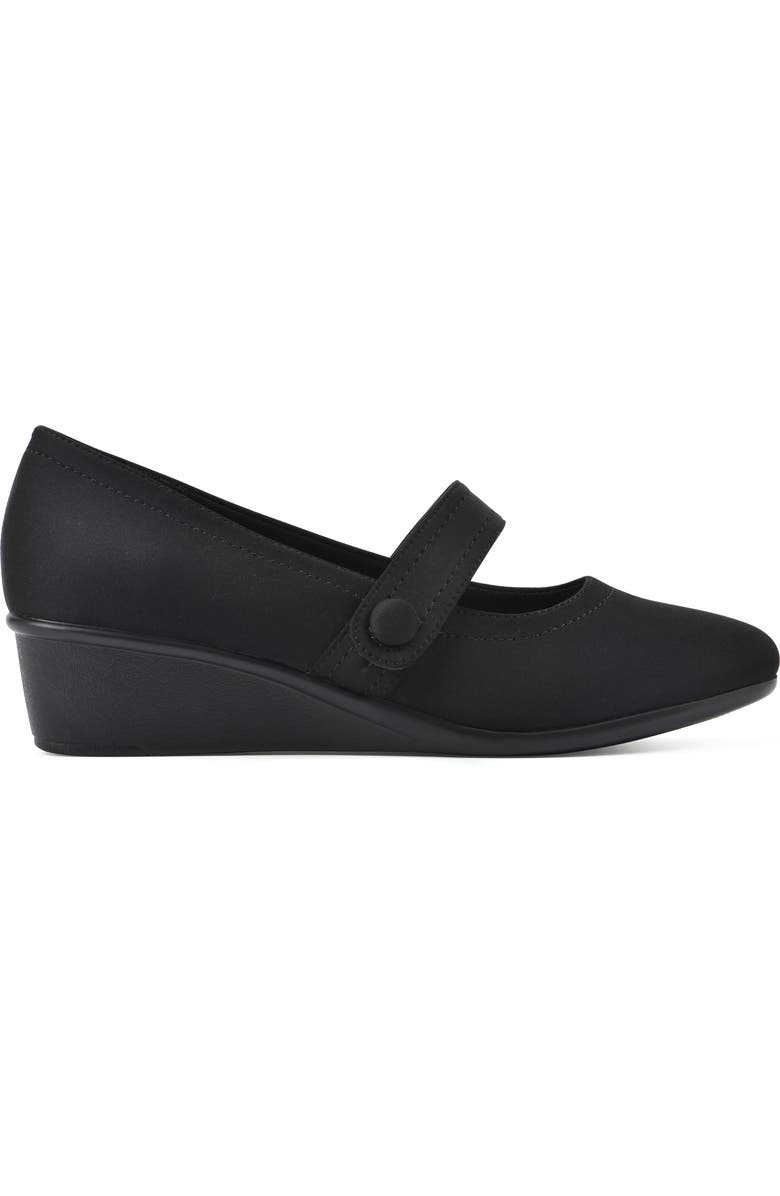 CLIFFS BY WHITE MOUNTAIN Brightly Mary Jane Wedge Pump, Alternate, color, Black/ Nylon