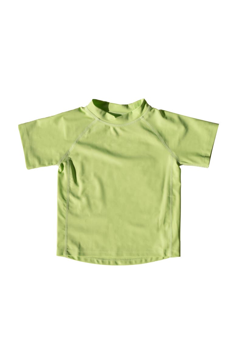 Leveret Kids Short Sleeve Rash Guard, UPF 50+ Swim Shirt, Alternate, color, Green