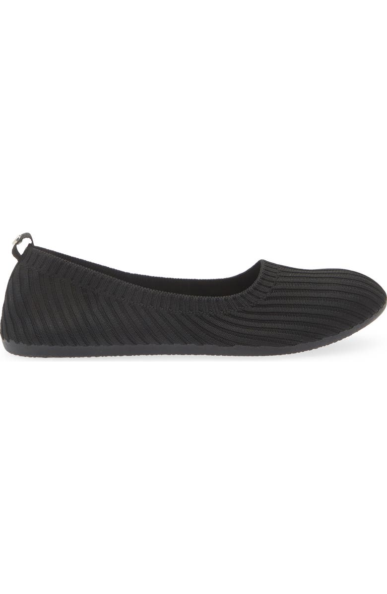 GLORIA VANDERBILT Jasmine Ribbed Knit Flat, Alternate, color, Black