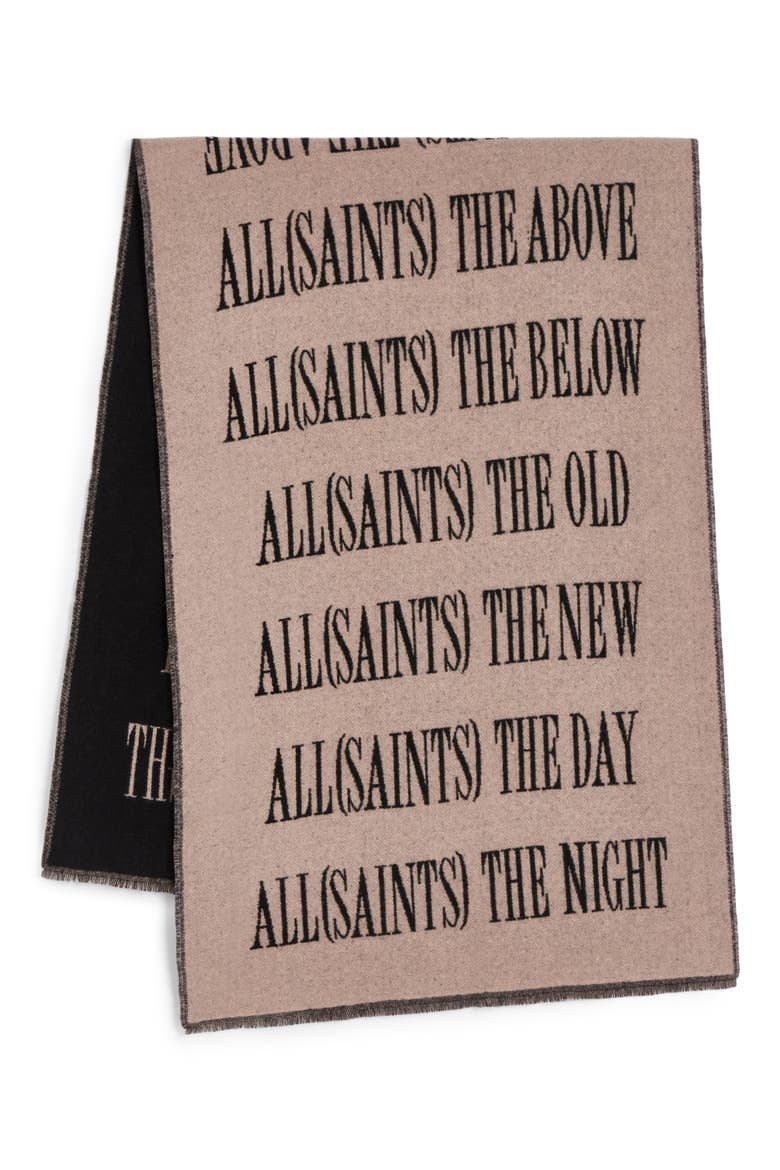 Varsity Woven Wool Blend Scarf, Alternate, color, BLUSH BLACK
