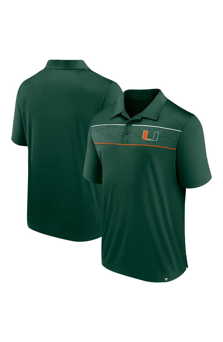 FANATICS Men's Fanatics Branded  Green Miami Hurricanes Defender Polo, Main, color, 