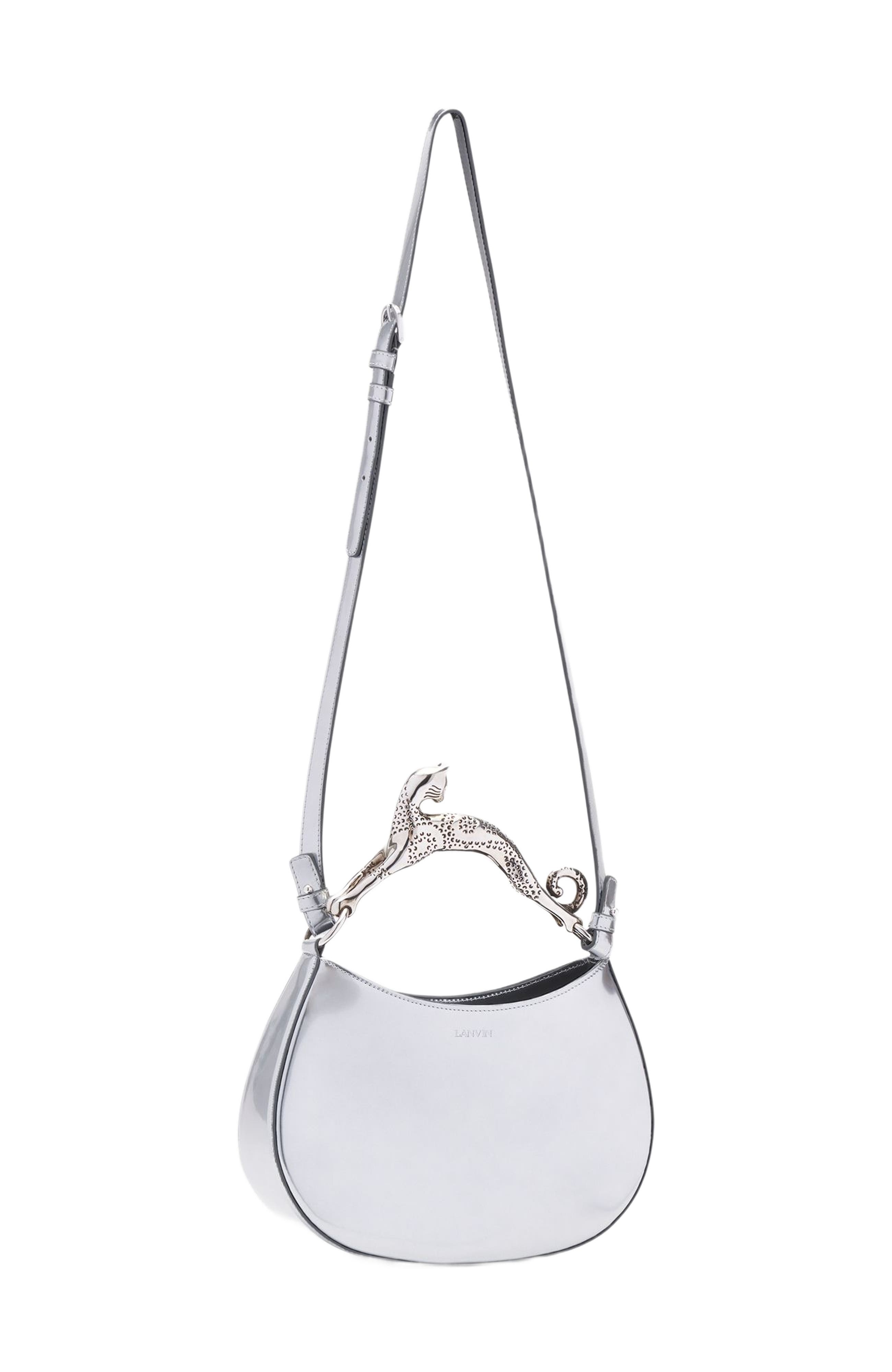 Lanvin Hobo Cat Bag in Metallic Leather, Alternate, color, 