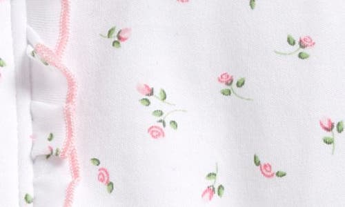 Kissy Kissy Floral Ruffle Edge Pima Cotton Footie In White