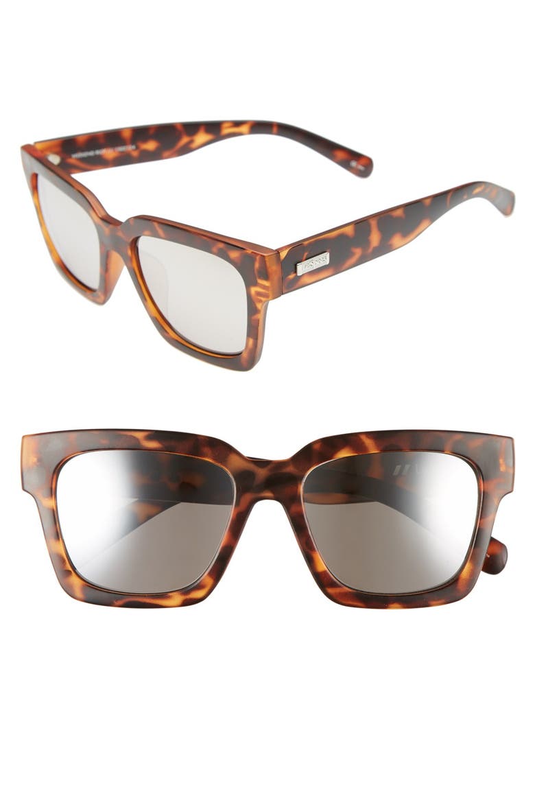 'Weekend Riot' 55mm Retro Sunglasses, Main, color, MATTE TORT/ SILVER MIRROR