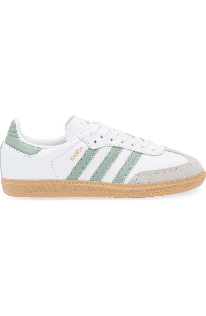 adidas Kids' Samba Sneaker, Alternate, color, White/ Silver Green/ Gum