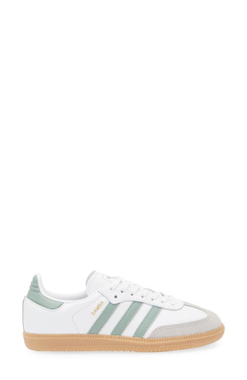 Adidas Originals Adidas Kids' Samba Sneaker In White/silver Green/gum