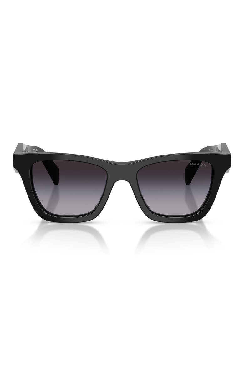 52mm Butterfly Sunglasses, Main, color, BLACK / GREY GRADIENT