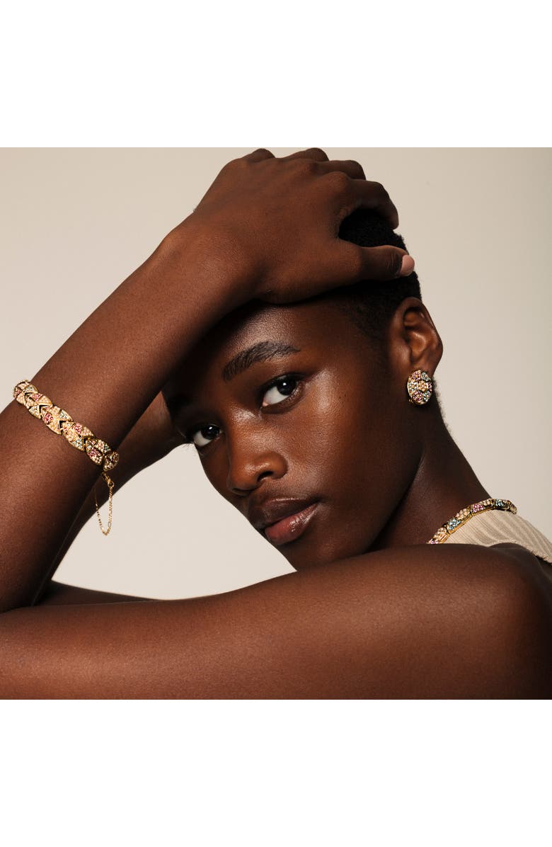 Susan Caplan 1980s Vintage D'Orlan Pastel and Faux Pearl Bracelet, Alternate, color, Pastel And Faux Pearl