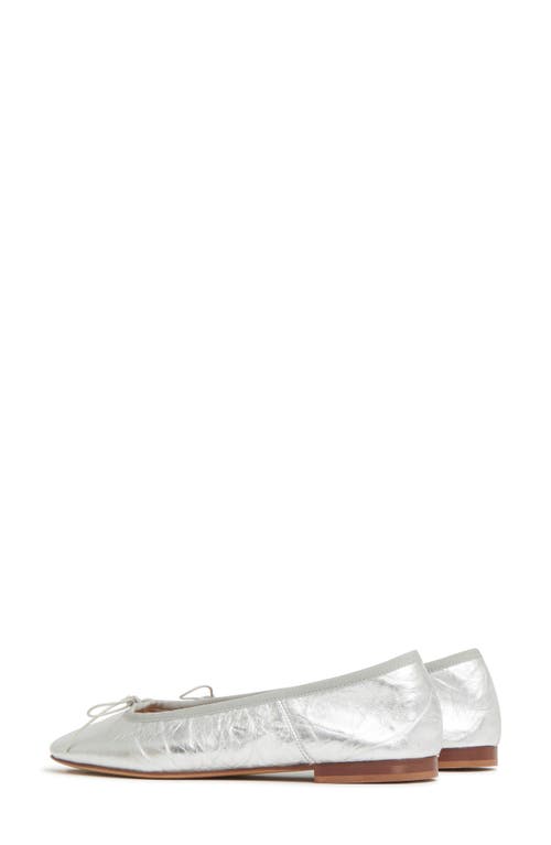 Mansur Gavriel Ballet Flat In Crinkle Silver