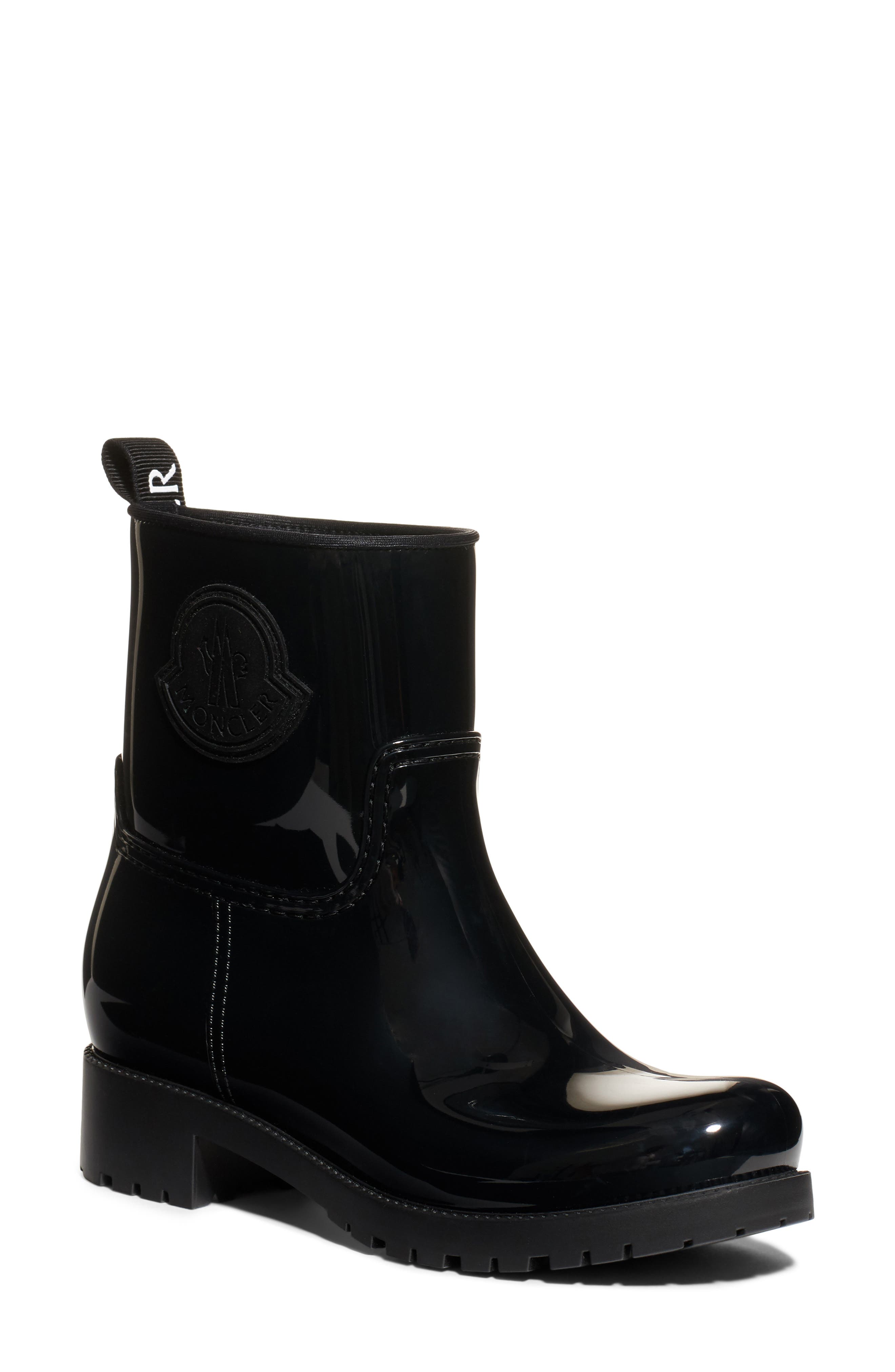 Moncler Ginette Logo Waterproof Rain Boot, Main, color, 