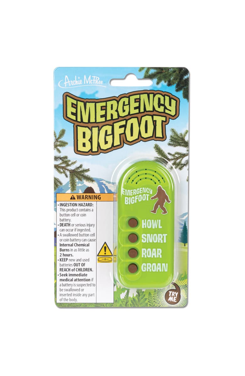 Archie McPhee Emergency Bigfoot Prank Toy, Main, color, Multicolored