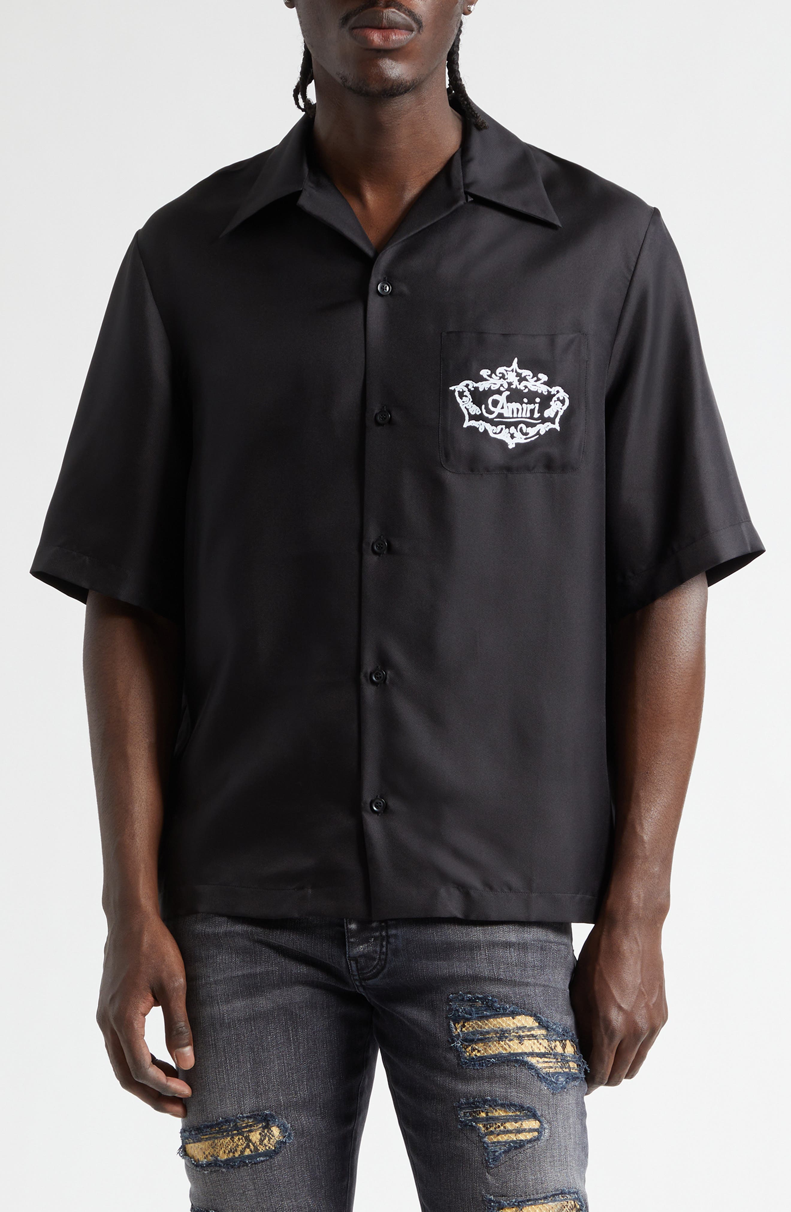 AMIRI Chateau Amiri Crest Silk Camp Shirt