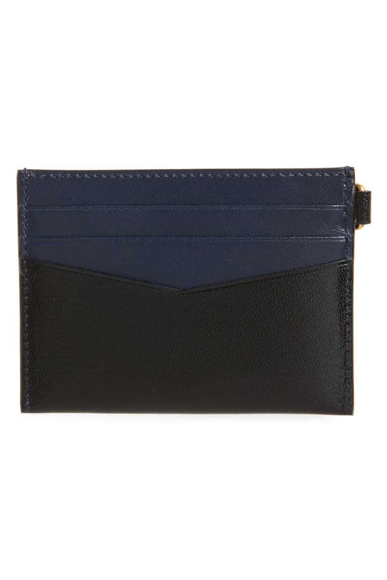 Bicolor Leather Card Case, Alternate, color, BLACK