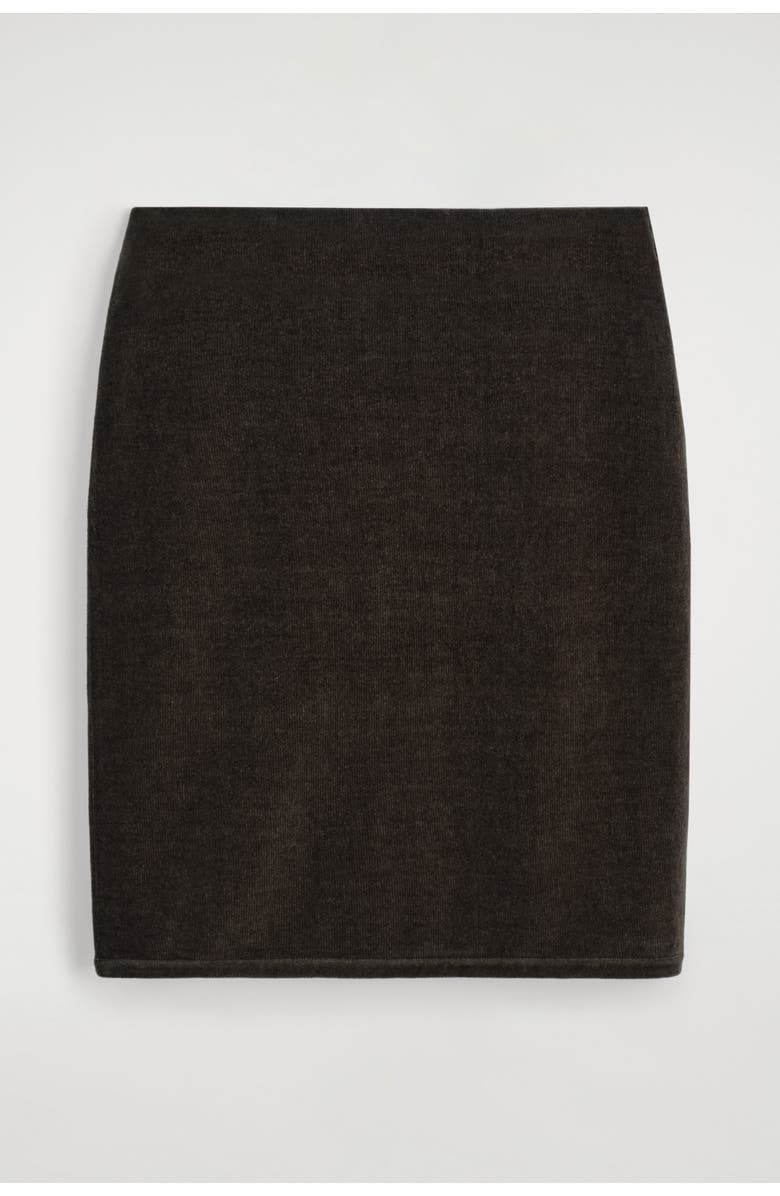 COS Chenille Mini Skirt, Alternate, color, Brown