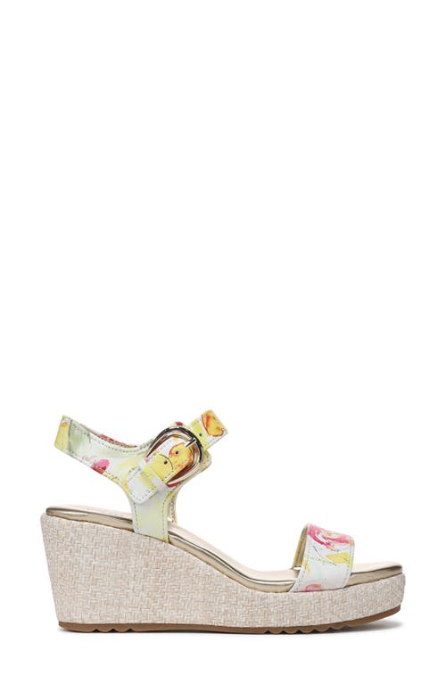 Naturalizer Stella Ankle Strap Platform Wedge Sandal In Sunlight Multi