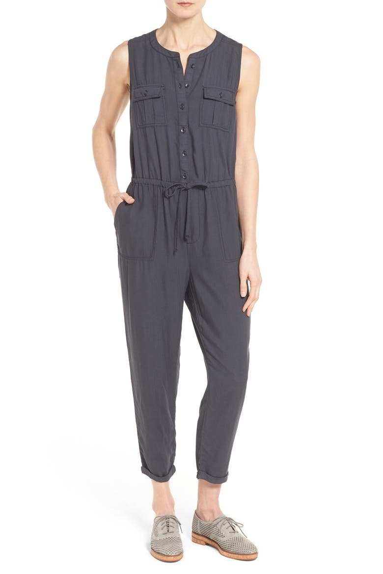 Sleeveless Utility Jumpsuit, Main, color, GREY EBONY