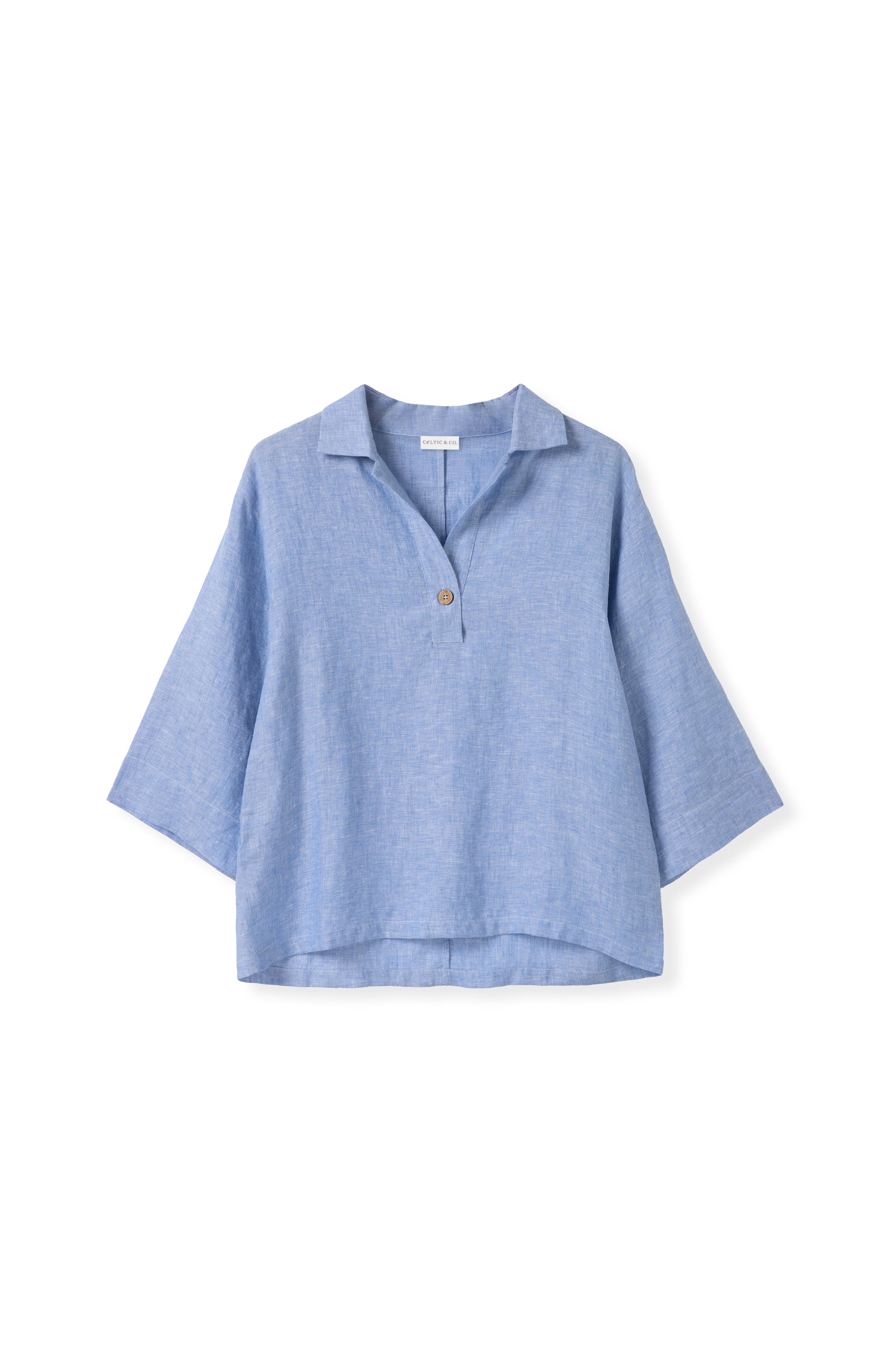 Collared Popover Linen Blouse - image 2