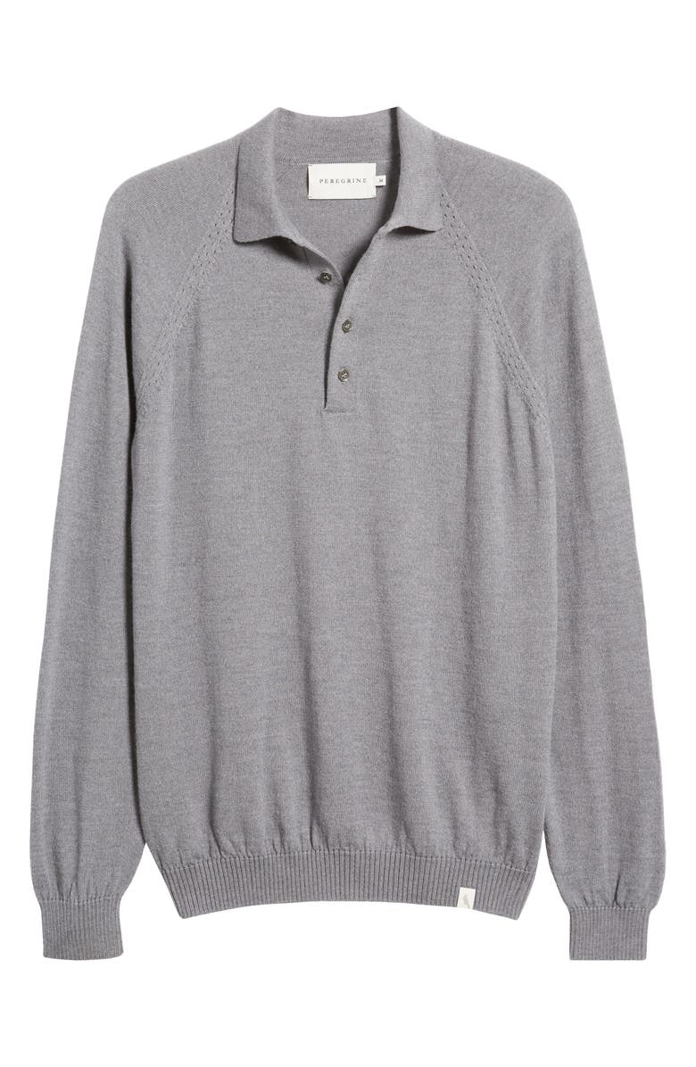 PEREGRINE Beauford Long Sleeve Wool Polo Sweater, Alternate, color,