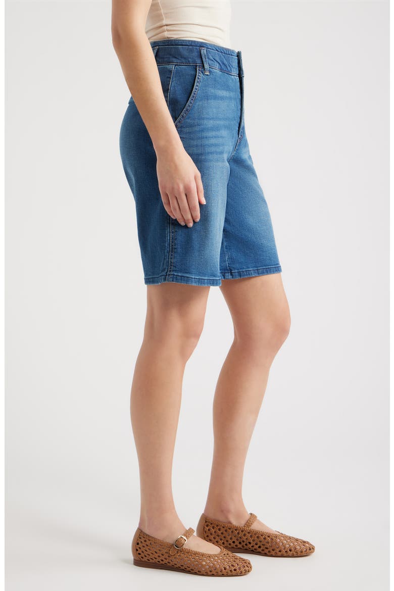High Waist Relaxed Denim Shorts, Alternate, color, BLUE