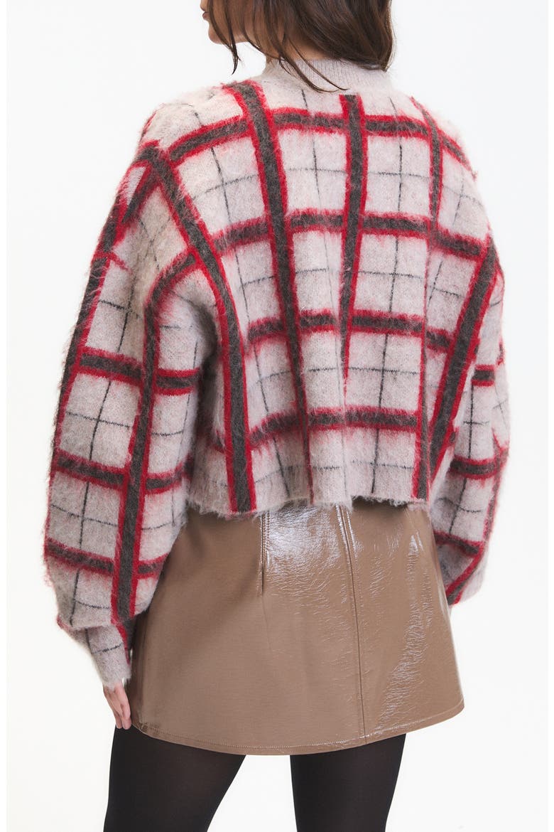 Jacob Plaid Jacquard Mock Neck Sweater, Alternate, color, MINK